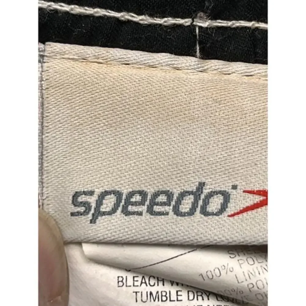 Speedo Swim‎ Trunks Mens Size Large Red Side Pockets Drawstring Classic